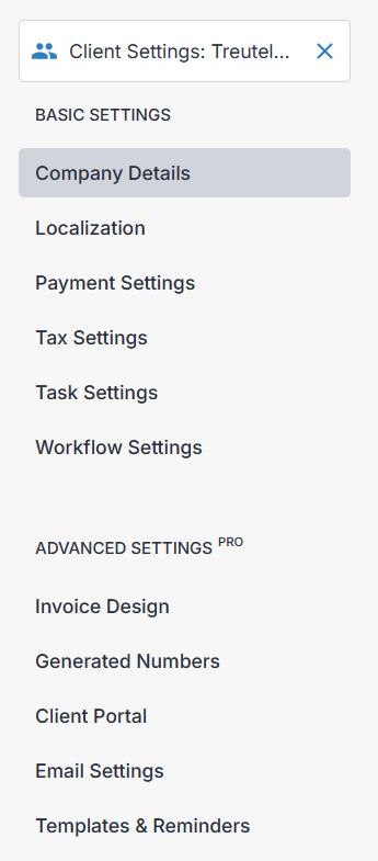 Client Settings Overrides