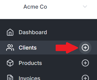 Add client button