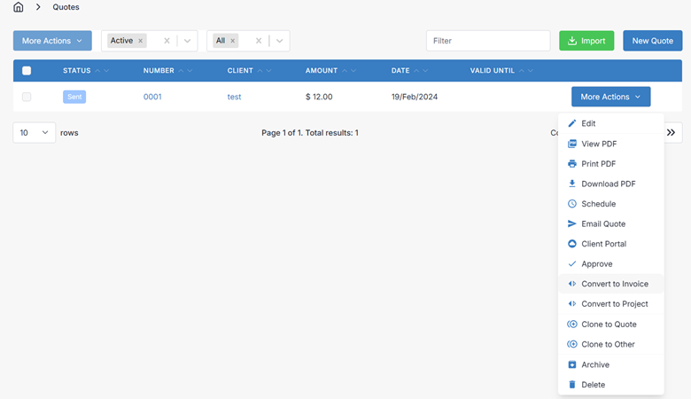Convert quote to invoice Convert quote to invoice