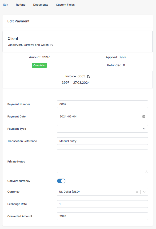 Edit payment Edit payment