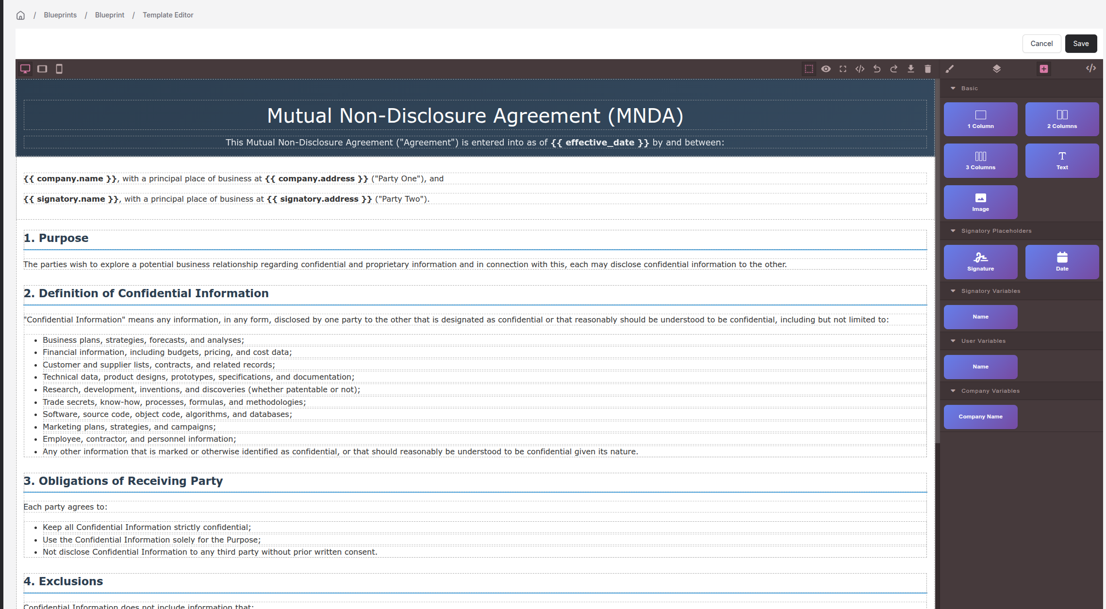Blueprint Template Editor Blueprint Template Editor