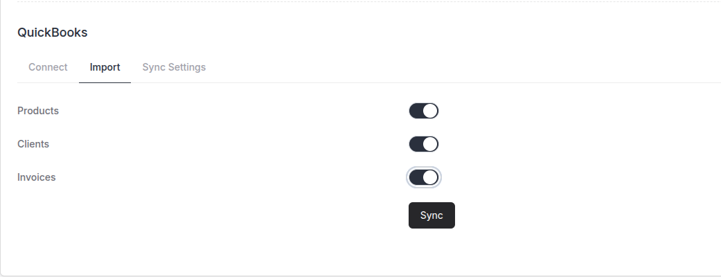 QuickBooks Menu