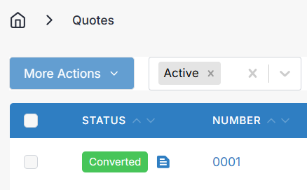 Converted to invoice indicator