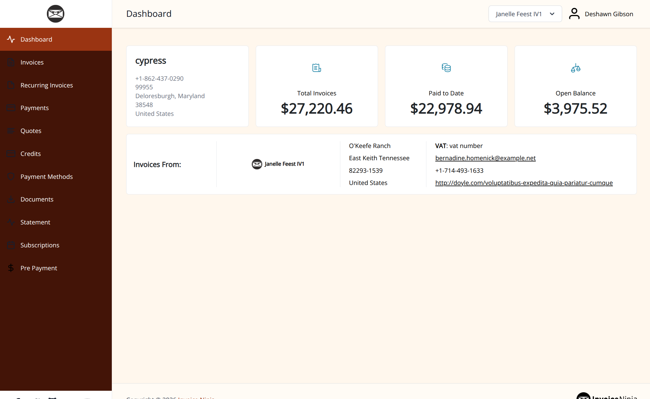 Warm Terracotta client portal theme preview